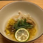 山水閣 - 松茸と青菜のお浸し