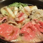 大和 - 特選高級和牛すき焼定食 1480円 のすき焼き