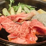 特選高級和牛すき焼定食 1480円 のすき焼き