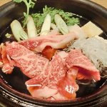 大和 - 特選高級和牛すき焼定食 1480円 のすき焼き