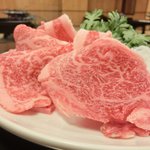 大和 - 特選高級和牛すき焼定食 1480円 の霜降り特選高級和牛