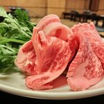 大和 - 特選高級和牛すき焼定食 1480円 の霜降り特選高級和牛