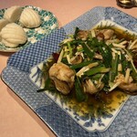 中国料理 旬輝 - 新鮮カキと黄ニラの山椒オイル炒め