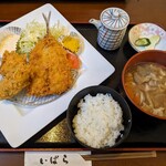 いばら - あじフライ・ほたてフライ・カキフライ・とん汁　1,200円