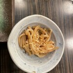 鳥繁 - お通し。美味しい。