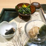 鮨 天ぷら 祇園いわい - 前菜3種