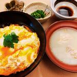 Mizutaki small pot/Genkai Oyako-don (Chicken and egg bowl)