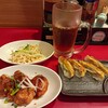 Chuuka Shokudou Ichibankan - 烏龍茶、押し豆腐、餃子、黒酢唐揚