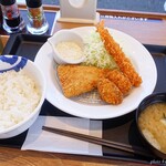 Matsuya - 2022年11月　海鮮3種盛合せ定食ご飯大盛り【税込1030円】