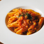Penne arrabbiata with green chili peppers