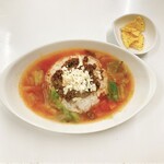Okinawan Kafe Koza - スープタコライス　当店オリジナル。熱々トマトベースのスープの海にタコライスの島。