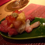 池袋 はなれ - 海鮮レンゲ＠ズームアップ