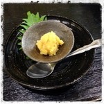 十八番 - 初めて食べる生からすみ。日本酒に合う。