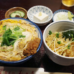 寿々喜 - カツ丼とぶっかけそば(平日昼のセットメニュー1000円)