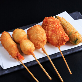 [Kushikatsu] From standard dishes made with carefully selected ingredients to creative dishes that are fun to taste.