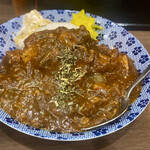 ヌードル＆スパイスカレー 今日の1番 - 朝限定セット　本日のカレ〜 (オクラポーク)