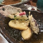 Himeji Oden Jiryouri Izakaya Jigorokohiro - 出汁巻の天ぷら青さあんかけ600円