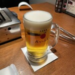 Oudou Yakiniku Mame Daifuku - 生ビール。美味し。