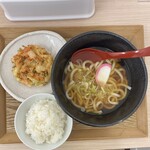 マハロダイニング - かき揚げうどん　ライス