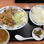 日高屋 - しょうが焼き定食