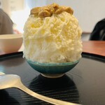 こひる庵 - こちらも味見氷　オレンジ紅茶タルト　何気にお皿の色も違ってなんか嬉しい♡