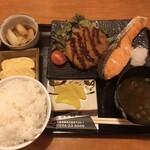 居酒屋 マス屋 - ランチ：焼き魚定食（銀鮭塩焼き）