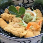 Raw sea urchin bukkake rice