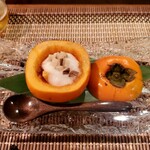 鮨弥栄 - 柿いぶりがっこトロロ