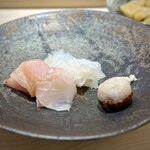 鮨 西崎 - ■お造り（鰤　水蛸　平目）