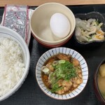 Nakau - ①2023.11.6 こだわり卵の鶏小鉢朝食(390円)