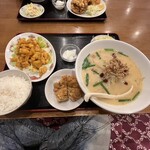 天宝 - 鶏マヨ定食(台湾とんこつラーメン)