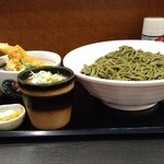 Fujinobou Kizen - 掛川深蒸し茶そば大盛りとミニ天丼