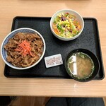 Yoshinoya - 牛丼(並)+野菜サラダセット