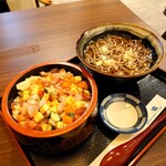 駒鮨 - バラちらし丼＋温そば