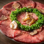 Marbled Cow tongue and truffle carpaccio