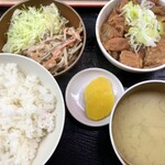 もつ煮 太郎 - 普通定食＋ゴボウサラダ