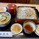 福寿庵 - 麺合わせ1,180円（せいろそば大盛り＋ミニかつ丼）