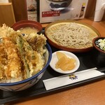 天丼てんや 赤坂見附店 - オールスター天丼　小蕎麦セット