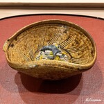 御料理 寺沢 - クロカワ､林檎､胡瓜､菊花の胡桃和え