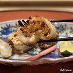 御料理 寺沢 - 松茸の魳巻と茹で落花生