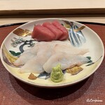 御料理 寺沢 - 塩竃産の塩竃ひがしもののトロと南風泊産の天然とら河豚の鉄鎖