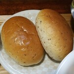 キッチン ブルー グローブ - グラハムロールパンのアップ