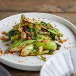 Stir-fried Asian green vegetables with oyster sauce