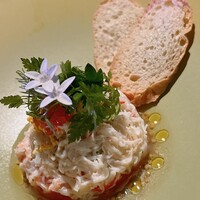 JAM17 DINING - ズワイカニとアボガドのタルタル仕立て。ホワイトバルサミコ酢どの相性が抜群でした