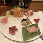 心斎橋かわぐち - 特選お造り盛り合わせ➕白肝追加