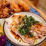 Shubou Wabisuke - 令和5年11月
      ランチタイム(11:00〜)
      中華オールスターズ 税込979円
      唐揚げ、よだれ鶏、海老マヨチリ、サラダ、ご飯、スープ