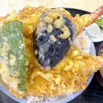 Hisago Shokudou - 天丼900円＋ご飯大盛り100円
