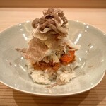 弥藏 - 白トリュフと香箱蟹　下にもち米