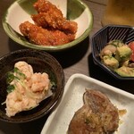 TOMISUN食堂 - 1巡目 おばんざい5種盛り(ヤムニョンチキンは2皿分)