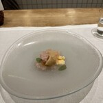 シャントレル - 11皿目
      イチジクのコンポート、シャンパンのジュレ